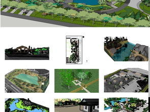 公园景观绿化模型园林绿化规划设计图片下载skp素材 其他模型